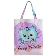 Cat Valentine-s Day Valentine Zipper Classic Tote Bag by Semog4