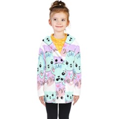 Cat Valentine-s Day Valentine Kids  Double Breasted Button Coat