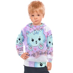 Cat Valentine-s Day Valentine Kids  Hooded Pullover by Semog4