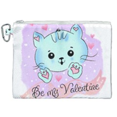 Cat Valentine-s Day Valentine Canvas Cosmetic Bag (xxl) by Semog4