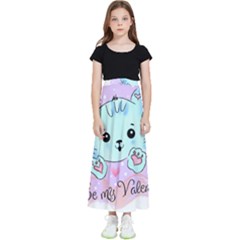 Cat Valentine-s Day Valentine Kids  Flared Maxi Skirt by Semog4