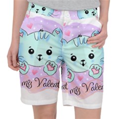 Cat Valentine-s Day Valentine Women s Pocket Shorts by Semog4