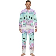 Cat Valentine-s Day Valentine Men s Long Sleeve Velvet Pocket Pajamas Set by Semog4