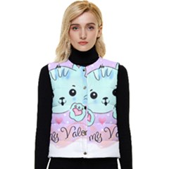 Cat Valentine-s Day Valentine Women s Short Button Up Puffer Vest by Semog4