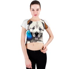 Dog Animal Pet Puppy Pooch Crew Neck Crop Top by Semog4