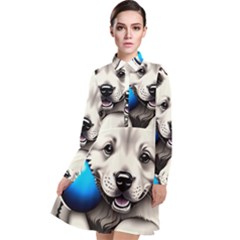 Dog Animal Pet Puppy Pooch Long Sleeve Chiffon Shirt Dress by Semog4