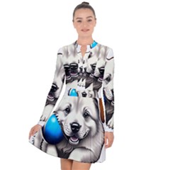 Dog Animal Pet Puppy Pooch Long Sleeve Panel Dress by Semog4