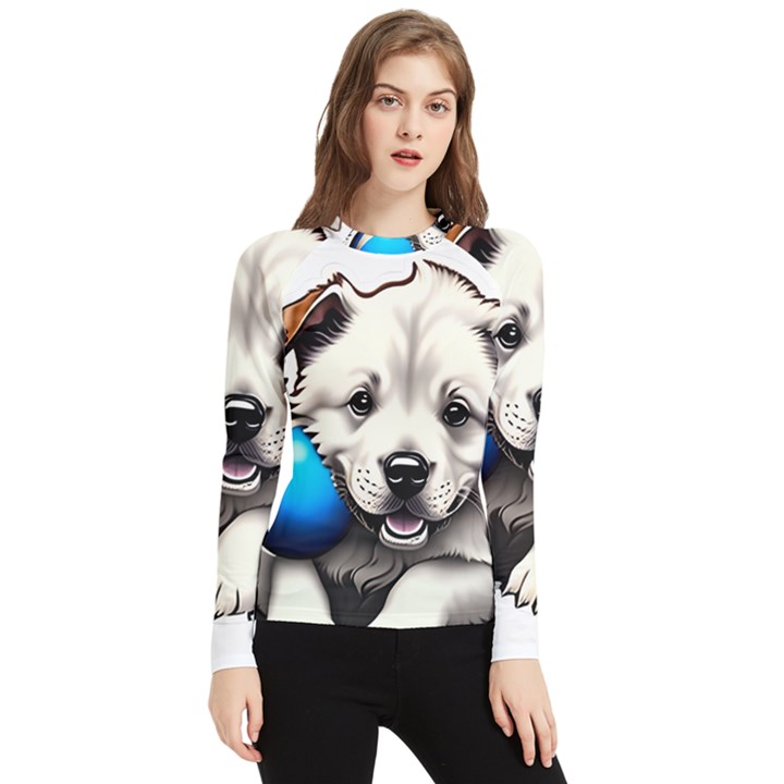 Dog Animal Pet Puppy Pooch Women s Long Sleeve Rash Guard