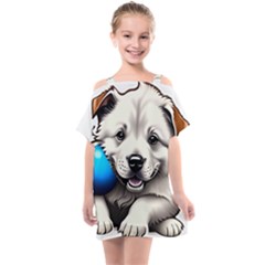 Dog Animal Pet Puppy Pooch Kids  One Piece Chiffon Dress by Semog4