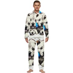 Dog Animal Pet Puppy Pooch Men s Long Sleeve Velvet Pocket Pajamas Set by Semog4