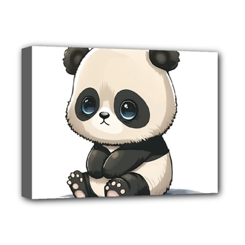 Cute Panda Bear Animal Cartoon Deluxe Canvas 16  X 12  (stretched)  by Semog4