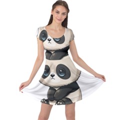 Cute Panda Bear Animal Cartoon Cap Sleeve Dress by Semog4