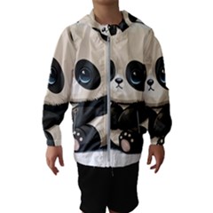 Cute Panda Bear Animal Cartoon Kids  Hooded Windbreaker by Semog4