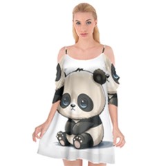 Cute Panda Bear Animal Cartoon Cutout Spaghetti Strap Chiffon Dress by Semog4