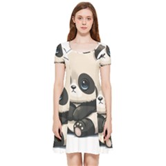 Cute Panda Bear Animal Cartoon Inside Out Cap Sleeve Dress by Semog4