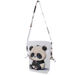 Cute Panda Bear Animal Cartoon Folding Shoulder Bag by Semog4