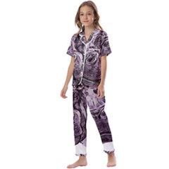 Hippopotamus Animal Wildlife Hippo Kids  Satin Short Sleeve Pajamas Set by Semog4