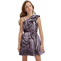 Hippopotamus Animal Wildlife Hippo Kids  One Shoulder Party Dress by Semog4