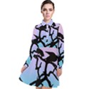 Birds Bird Vultures Tree Branches Long Sleeve Chiffon Shirt Dress View1