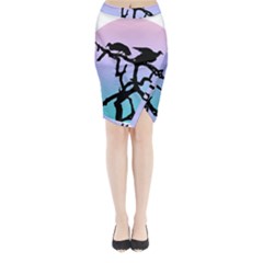 Birds Bird Vultures Tree Branches Midi Wrap Pencil Skirt by Semog4