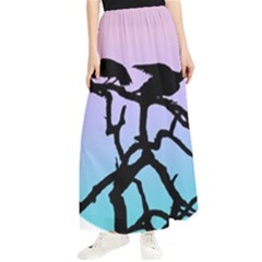 Birds Bird Vultures Tree Branches Maxi Chiffon Skirt by Semog4