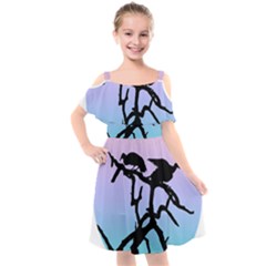 Birds Bird Vultures Tree Branches Kids  Cut Out Shoulders Chiffon Dress by Semog4