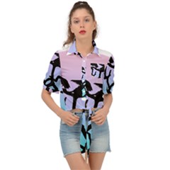 Birds Bird Vultures Tree Branches Tie Front Shirt  by Semog4