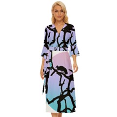 Birds Bird Vultures Tree Branches Midsummer Wrap Dress