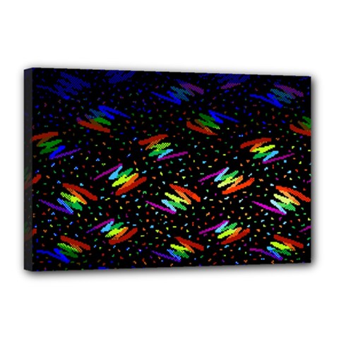 Rainbows Pixel Pattern Canvas 18  X 12  (stretched) by Semog4