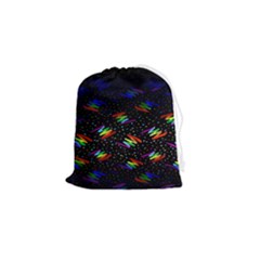 Rainbows Pixel Pattern Drawstring Pouch (small) by Semog4