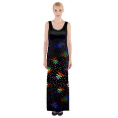 Rainbows Pixel Pattern Thigh Split Maxi Dress by Semog4