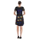 Rainbows Pixel Pattern Short Sleeve V-neck Flare Dress View2