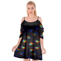 Rainbows Pixel Pattern Cutout Spaghetti Strap Chiffon Dress by Semog4