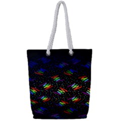 Rainbows Pixel Pattern Full Print Rope Handle Tote (small) by Semog4