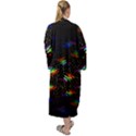 Rainbows Pixel Pattern Maxi Velvet Kimono View2