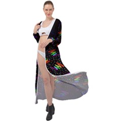 Rainbows Pixel Pattern Maxi Chiffon Beach Wrap by Semog4