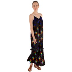 Rainbows Pixel Pattern Cami Maxi Ruffle Chiffon Dress by Semog4