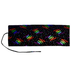 Rainbows Pixel Pattern Roll Up Canvas Pencil Holder (m) by Semog4