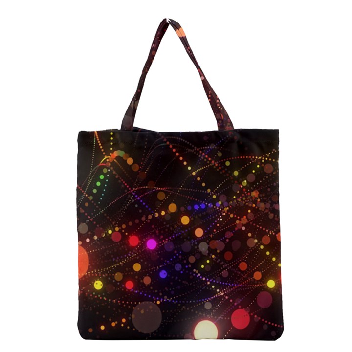 Abstract Light Star Design Laser Light Emitting Diode Grocery Tote Bag