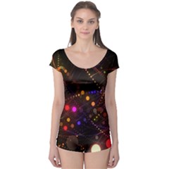 Abstract Light Star Design Laser Light Emitting Diode Boyleg Leotard  by Semog4