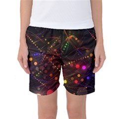 Abstract Light Star Design Laser Light Emitting Diode Women s Basketball Shorts by Semog4