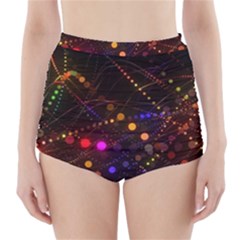 Abstract Light Star Design Laser Light Emitting Diode High-waisted Bikini Bottoms by Semog4