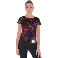 Abstract Light Star Design Laser Light Emitting Diode Short Sleeve Sports Top  by Semog4