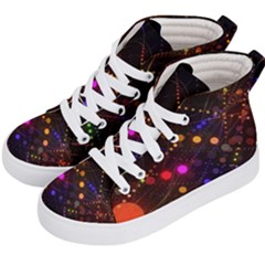 Abstract Light Star Design Laser Light Emitting Diode Kids  Hi-top Skate Sneakers by Semog4