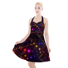 Abstract Light Star Design Laser Light Emitting Diode Halter Party Swing Dress  by Semog4