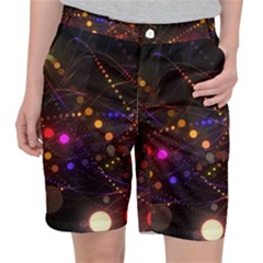 Abstract Light Star Design Laser Light Emitting Diode Women s Pocket Shorts by Semog4