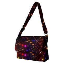 Abstract Light Star Design Laser Light Emitting Diode Full Print Messenger Bag (m) by Semog4