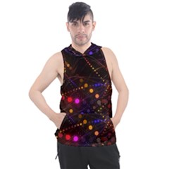 Abstract Light Star Design Laser Light Emitting Diode Men s Sleeveless Hoodie by Semog4