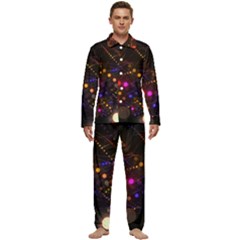 Abstract Light Star Design Laser Light Emitting Diode Men s Long Sleeve Velvet Pocket Pajamas Set by Semog4