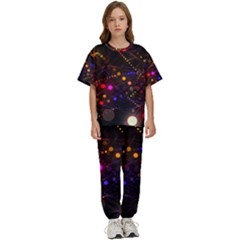 Abstract Light Star Design Laser Light Emitting Diode Kids  Tee And Pants Sports Set by Semog4